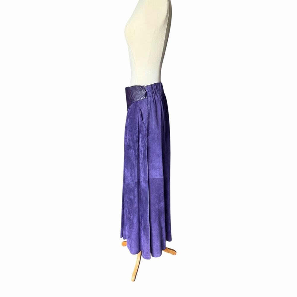 Vintage Liz Roberts Robert Elliott Purple Suede Two Piece Skirt Set Medium - Picture 11 of 16